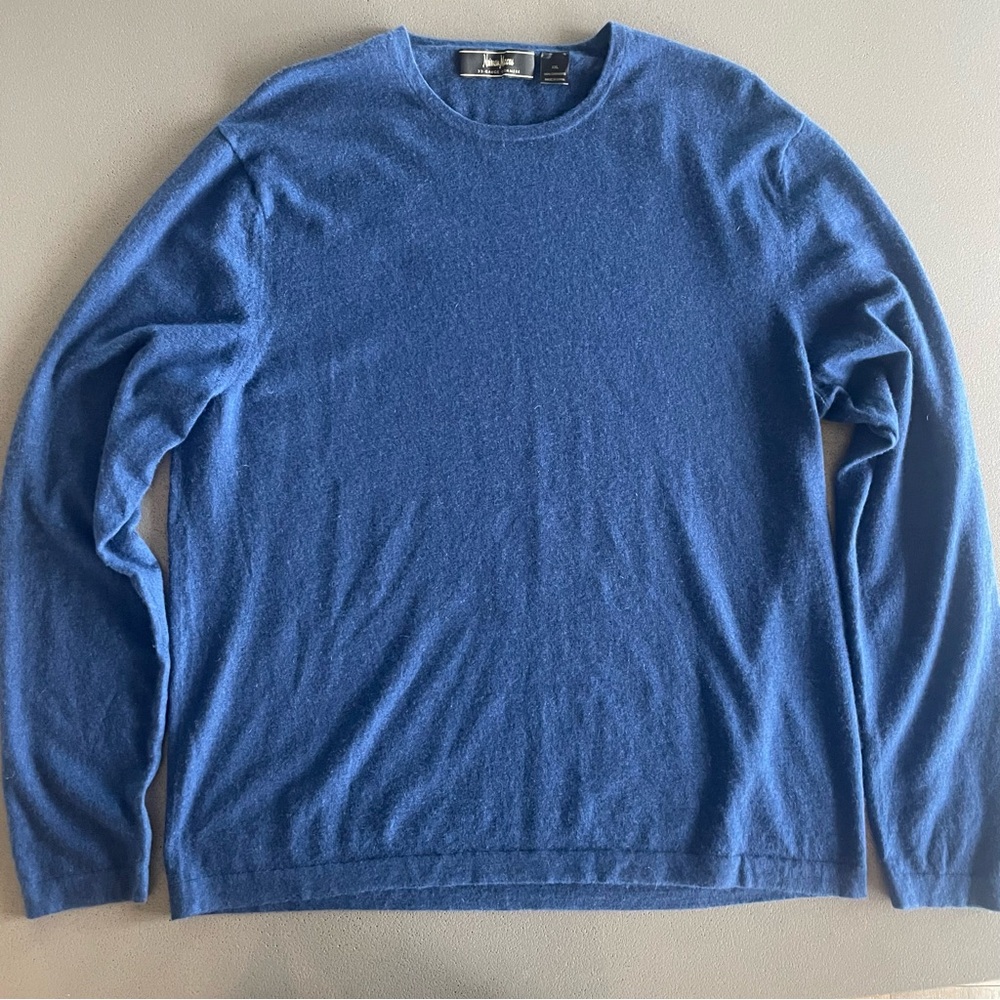 Neiman Marcus Classic Blue Crewneck Sweater
